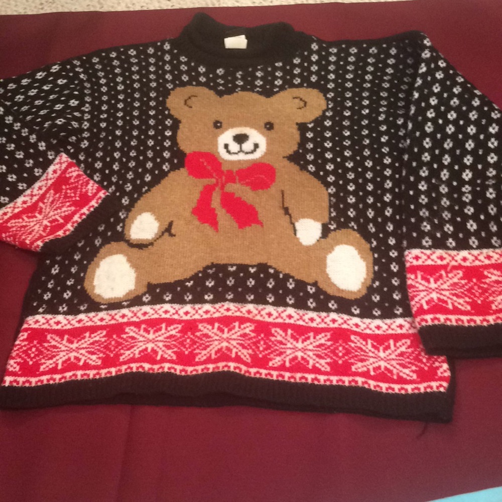 Not so ugly Christmas Teddy bear  holiday sweater